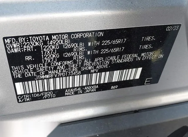 JTMMWRFV7PD173458 2023 2023 Toyota RAV4- Hybrid LE 9