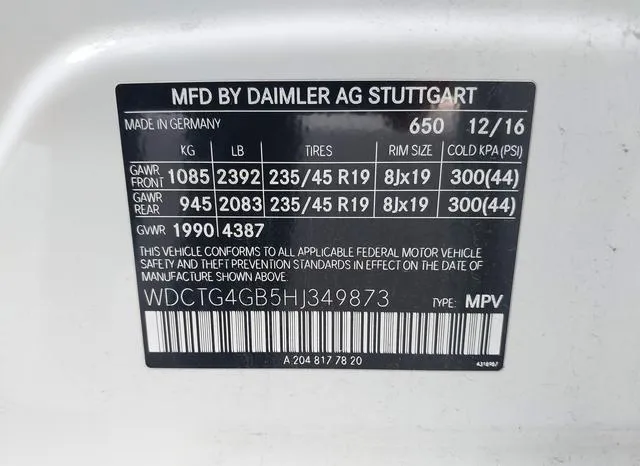 WDCTG4GB5HJ349873 2017 2017 Mercedes-Benz GLA 250- 4Matic 9