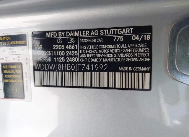 WDDWJ8HB0JF741992 2018 2018 Mercedes-Benz AMG C 63- S 9