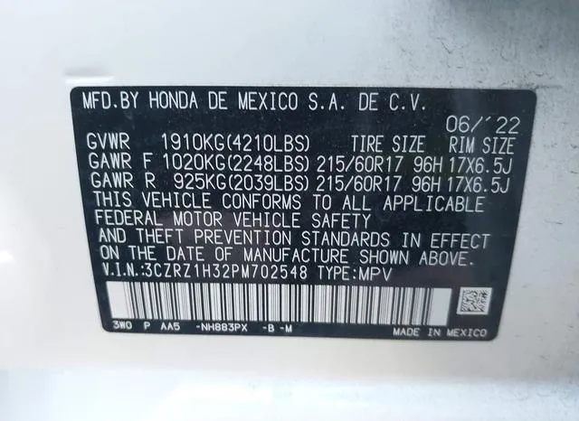 3CZRZ1H32PM702548 2023 2023 Honda HR-V- 2Wd Lx 9