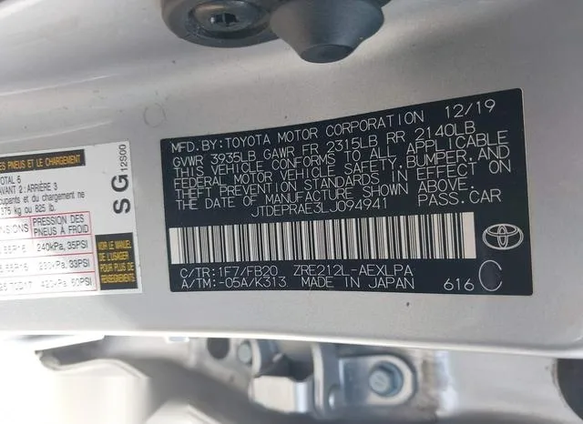 JTDEPRAE3LJ094941 2020 2020 Toyota Corolla- LE 9