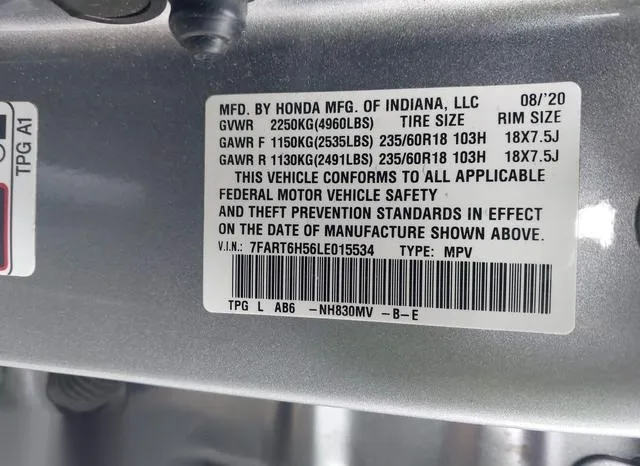 7FART6H56LE015534 2020 2020 Honda CR-V- Hybrid Ex 9