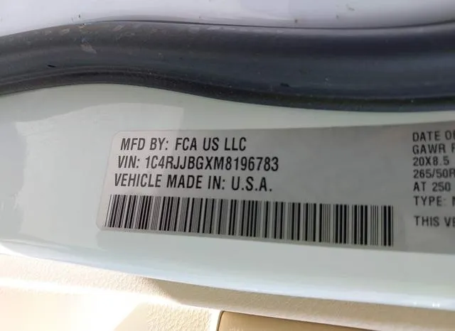 1C4RJJBGXM8196783 2021 2021 Jeep Grand Cherokee- L Limited 4X2 9