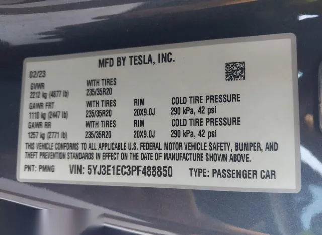 5YJ3E1EC3PF488850 2023 2023 Tesla Model 3- Performance Dual  9