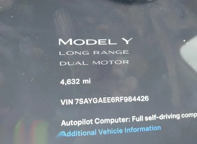 7SAYGAEE6RF984426 2024 2024 Tesla Model Y- Long Range Dual 7