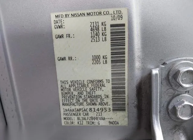 1N4AA5AP5AC814953 2010 2010 Nissan Maxima- 3-5 SV 9