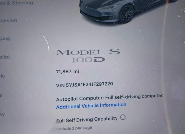 5YJSA1E24JF297220 2018 2018 Tesla Model S- 100D/75D/P100D 7