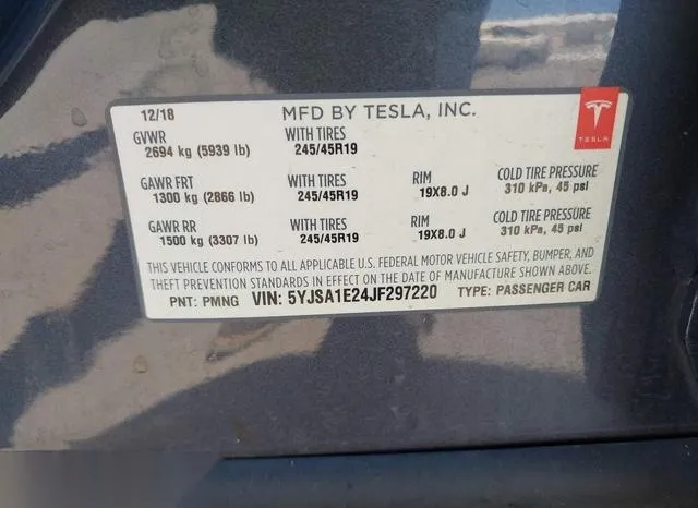 5YJSA1E24JF297220 2018 2018 Tesla Model S- 100D/75D/P100D 9