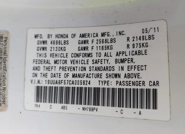 19UUA8F57CA005924 2012 2012 Acura TL- 3-5 9