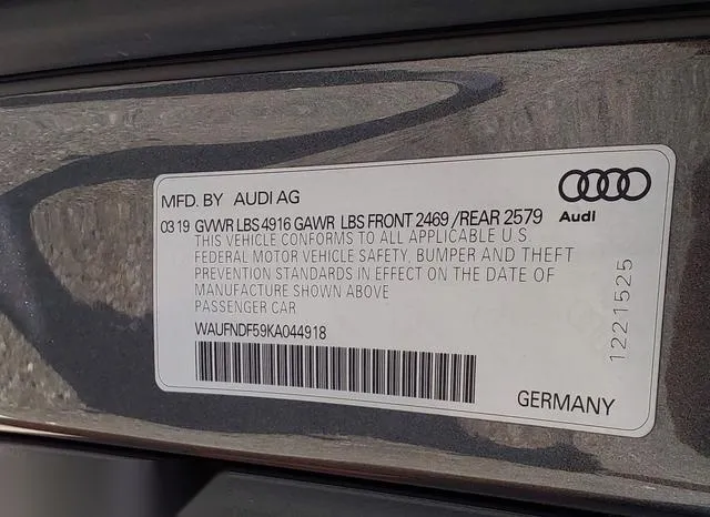 WAUFNDF59KA044918 2019 2019 Audi A5- 45 Premium 9