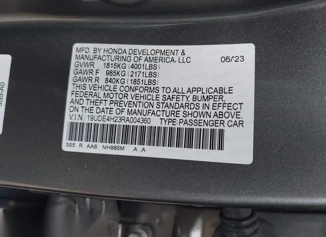 19UDE4H23RA004360 2024 2024 Acura Integra 9