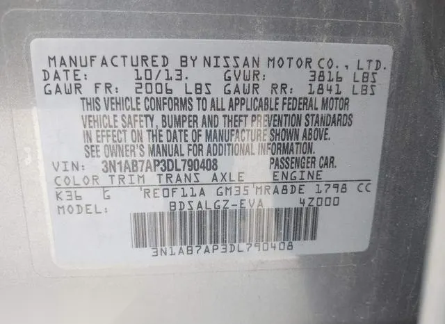 3N1AB7AP3DL790408 2013 2013 Nissan Sentra- SL 9