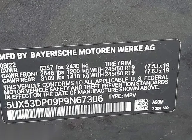 5UX53DP09P9N67306 2023 2023 BMW X3- Xdrive30I 9