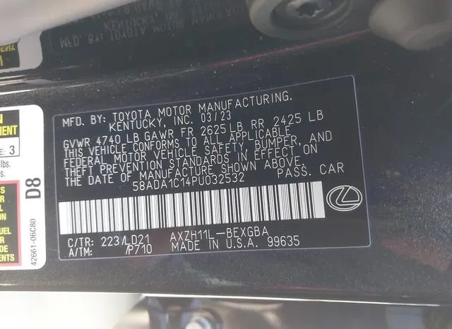 58ADA1C14PU032532 2023 2023 Lexus ES- 300H 9