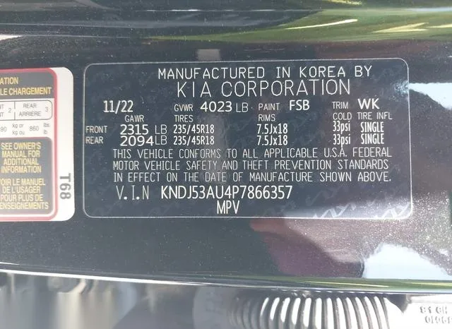 KNDJ53AU4P7866357 2023 2023 KIA Soul- Gt-Line 9