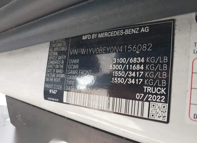 W1YV0BEY0N4156082 2022 2022 Mercedes-Benz Metris 9