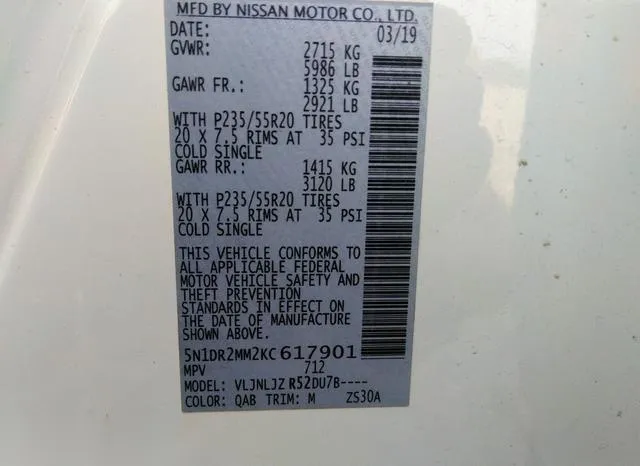 5N1DR2MM2KC617901 2019 2019 Nissan Pathfinder- Platinum 9