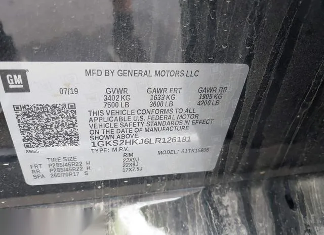 1GKS2HKJ6LR126181 2020 2020 GMC Yukon- XI 4Wd Denali 9