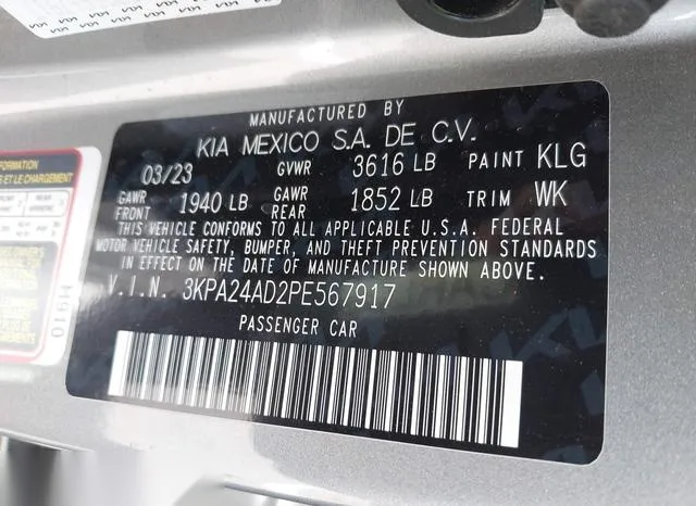 3KPA24AD2PE567917 2023 2023 KIA Rio- S 9