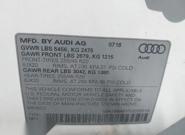 WA1BNAFY7J2222113 2018 2018 Audi Q5- 2-0T Premium 9