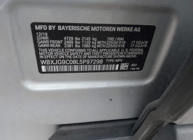 WBXJG9C08L5P97298 2020 2020 BMW X1- Xdrive28I 9