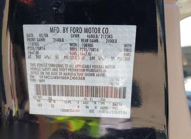 1FMCU49H98KD66388 2008 2008 Ford Escape Hybrid 9