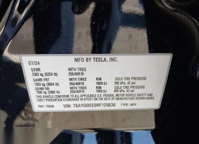 7SAYGDEE0RF129836 2024 2024 Tesla Model Y- Long Range Dual M 9