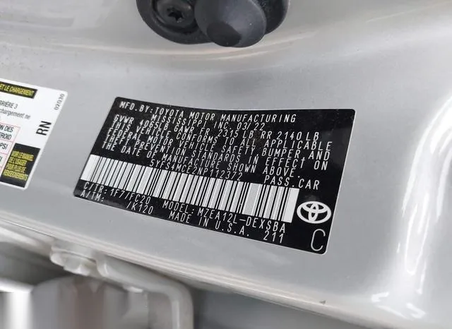 5YFS4MCE2NP112372 2022 2022 Toyota Corolla- SE 9