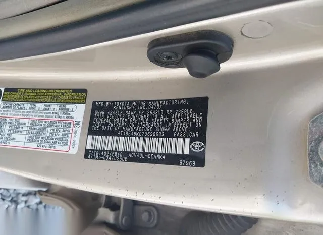 4T1BE46K07U690633 2007 2007 Toyota Camry- LE 9