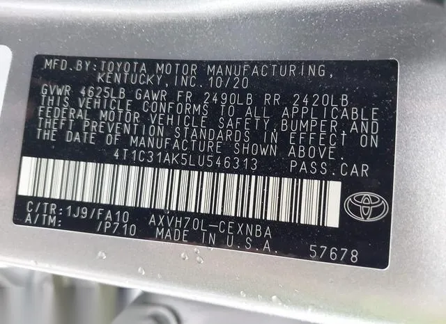 4T1C31AK5LU546313 2020 2020 Toyota Camry- Le Hybrid 9