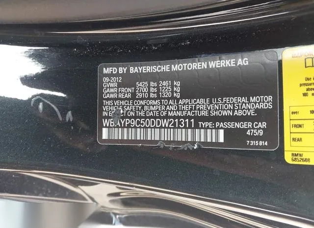 WBAYP9C50DDW21311 2013 2013 BMW 6 Series- 650I 9