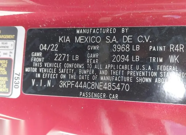 3KPF44AC8NE485470 2022 2022 KIA Forte- GT 9