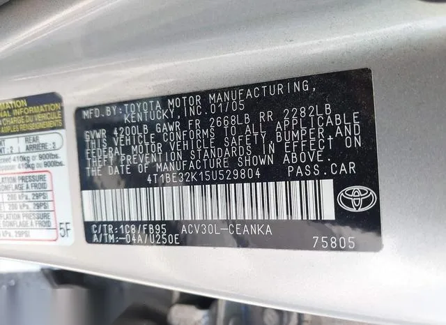 4T1BE32K15U529804 2005 2005 Toyota Camry- LE 9