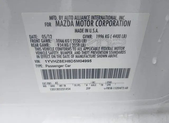 1YVHZ8EH8D5M04995 2013 2013 Mazda 6- I Touring Plus 9