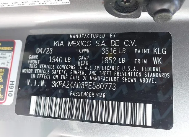 3KPA24AD3PE580773 2023 2023 KIA Rio- S 9