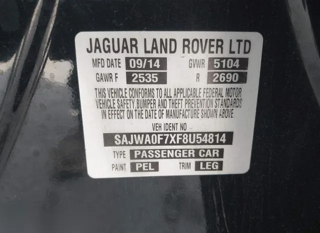 SAJWA0F7XF8U54814 2015 2015 Jaguar XF 9