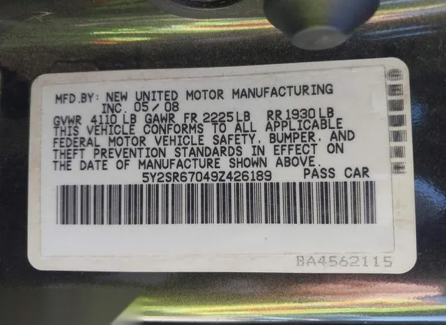 5Y2SR67049Z426189 2009 2009 Pontiac Vibe- GT 9