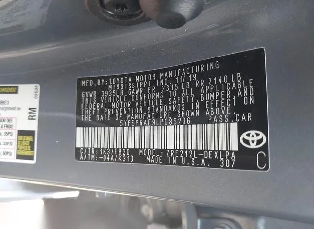 5YFEPRAE9LP085236 2020 2020 Toyota Corolla- LE 9