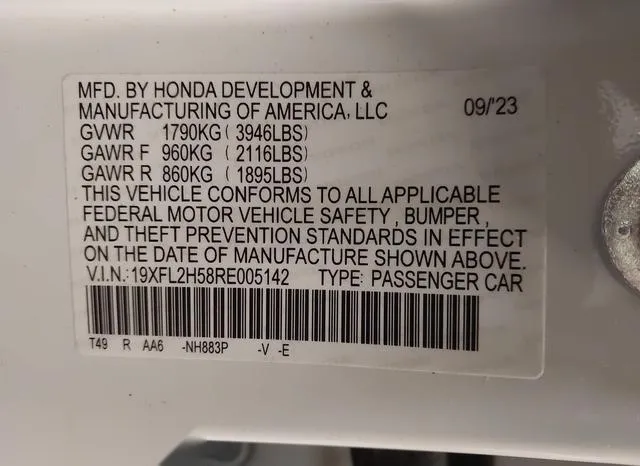 19XFL2H58RE005142 2024 2024 Honda Civic- LX 9