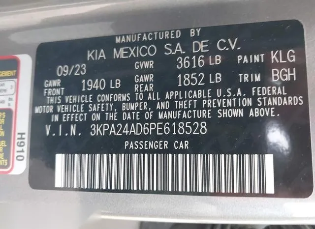 3KPA24AD6PE618528 2023 2023 KIA Rio- S 9