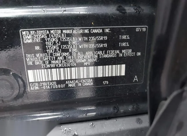 2T3N1RFV3KC030104 2019 2019 Toyota RAV4- Limited 9