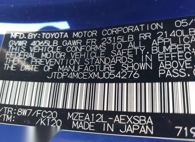 JTDP4MCEXMJ054276 2021 2021 Toyota Corolla- SE 9