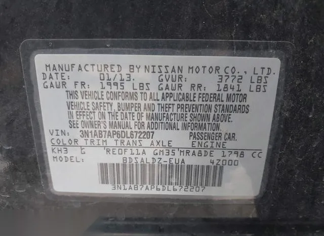 3N1AB7AP6DL672207 2013 2013 Nissan Sentra- SV 9