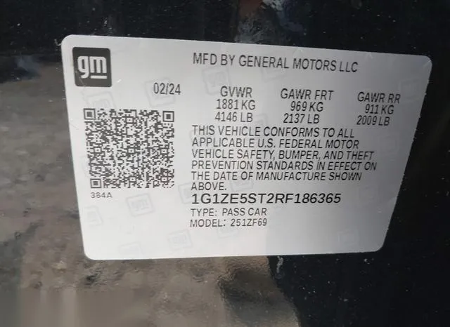 1G1ZE5ST2RF186365 2024 2024 Chevrolet Malibu- Premier 9