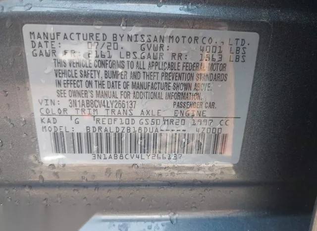 3N1AB8CV4LY266137 2020 2020 Nissan Sentra- Sv Xtronic Cvt 9