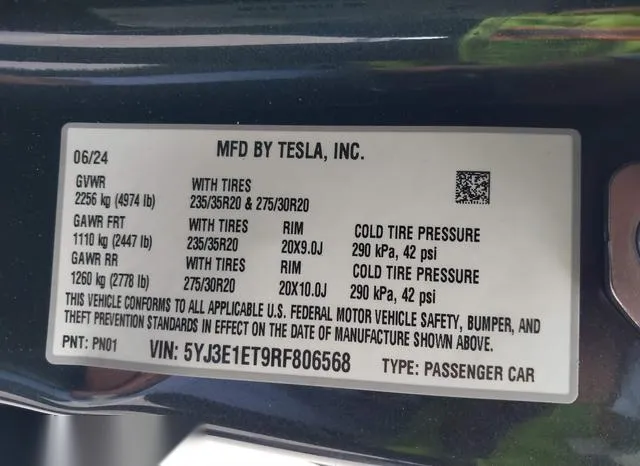 5YJ3E1ET9RF806568 2024 2024 Tesla Model 3- Performance 9