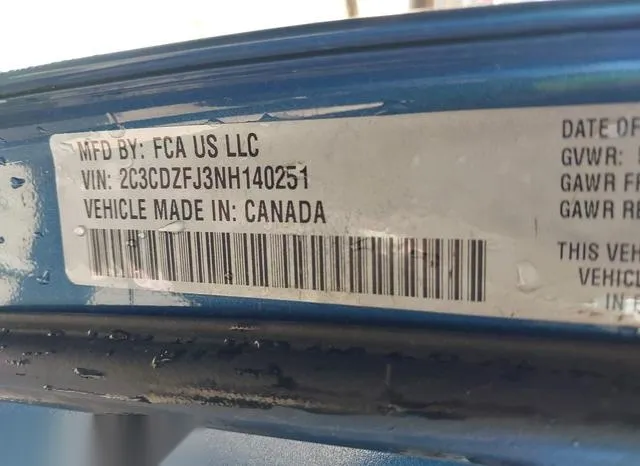 2C3CDZFJ3NH140251 2022 2022 Dodge Challenger- R/T Scat Pack 9