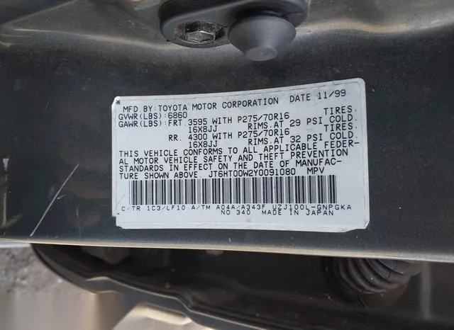 JT6HT00W2Y0091080 2000 2000 Lexus LX- 470 9