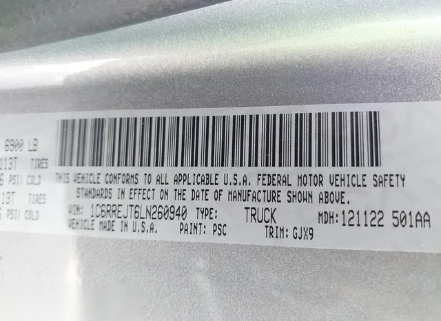 1C6RREJT6LN260940 2020 2020 RAM 1500- Laramie  4X2 5-7 Box 9