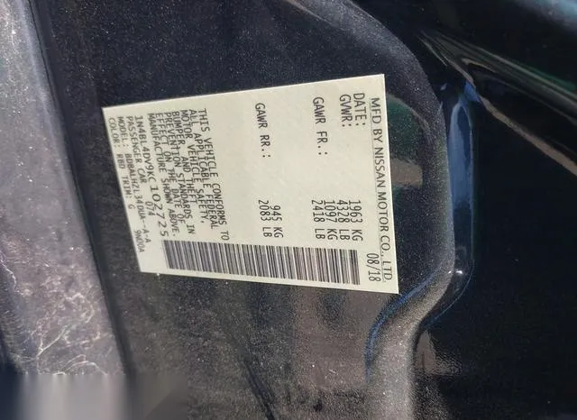 1N4BL4DV9KC102725 2019 2019 Nissan Altima- 2-5 SV 9